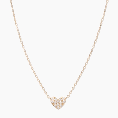Corazón Pave Blanco CZ Collar de plata esterlina de 925