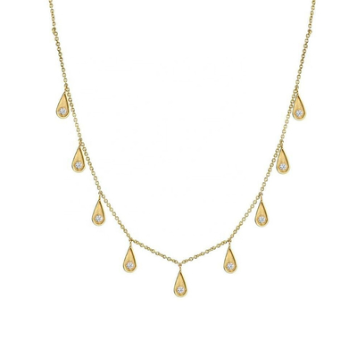 Collares de lágrimas de zircón blanco cúbico hechos a mano para mujeres Joyas
