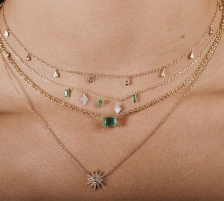 Collares de lágrimas de zircón blanco cúbico hechos a mano para mujeres Joyas