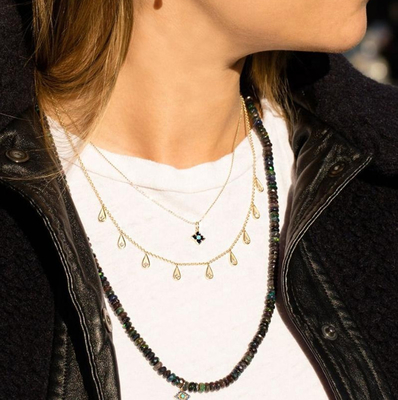 Collares de lágrimas de zircón blanco cúbico hechos a mano para mujeres Joyas