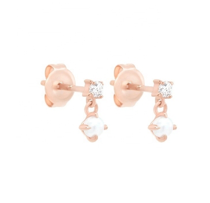 Madre de las perlas blancas 925 Sterling Silver Drop Los aretes hechos a mano para mujeres para niñas