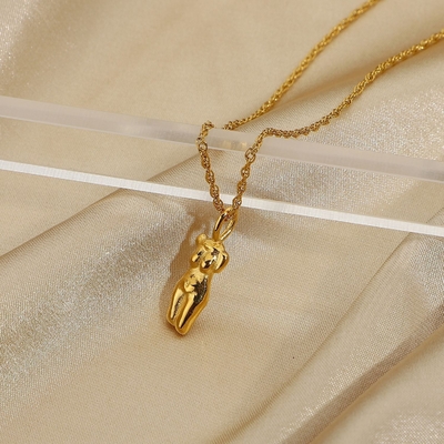 OEM 18in 18K Colgante Revestido de Oro Niñas Joyería Cuello de Forma Corporal