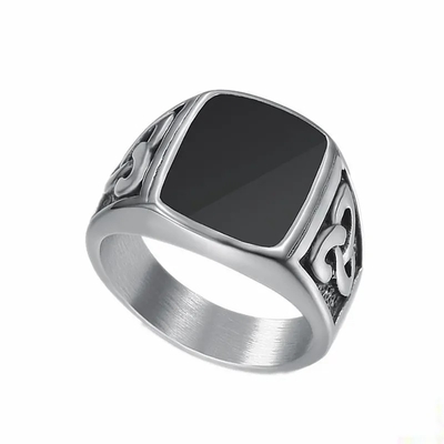 Anillos de boda de acero inoxidable para hombres de esmalte negro tamaño 5 - 10 Anillo de boda de acero inoxidable