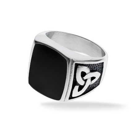 Anillos de boda de acero inoxidable para hombres de esmalte negro tamaño 5 - 10 Anillo de boda de acero inoxidable