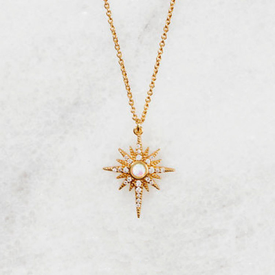 Collar con collar de plata de 925 Starburst