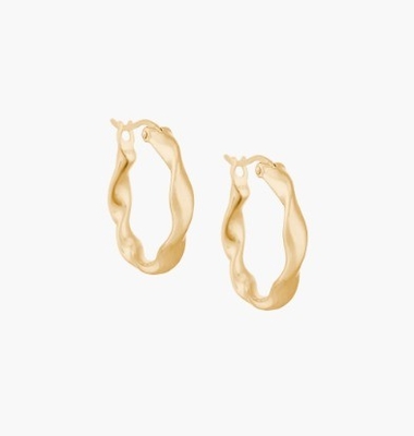 Los pendientes de moda personalizados de espesor 18 de oro revestido de onda de acero inoxidable