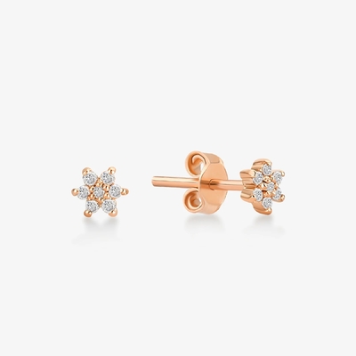 925 de plata esterlina de mano 18K dorado placado simplemente blanco CZ flor de auricular magnético