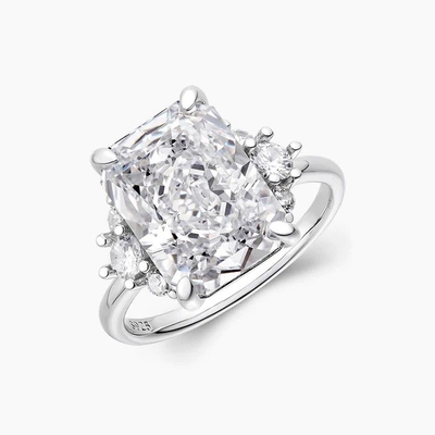 18K dorado piedra principal CZ Vintage boda 925 anillo de plata esterlina para chicas