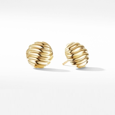 OEM Los pendientes de cables esculpidos 18K de acero inoxidable recubierto de oro