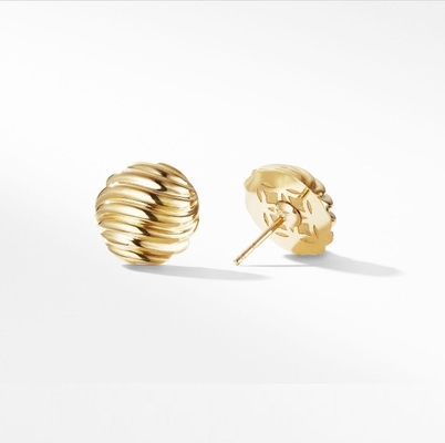 OEM Los pendientes de cables esculpidos 18K de acero inoxidable recubierto de oro
