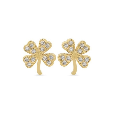 18K Oro Revestido 925 Sterling Plata Clavel Stud Ahorro
