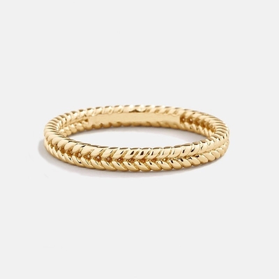 Joyería fina 18K Oro Revestido 925 Sterling Silver Wheat Anillo para mujeres