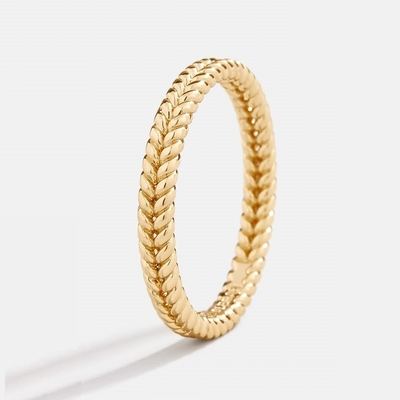 Joyería fina 18K Oro Revestido 925 Sterling Silver Wheat Anillo para mujeres