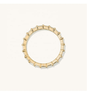 Anillo blanco CZ 925 de plata esterlina Baguette Eternidad Anillo de banda