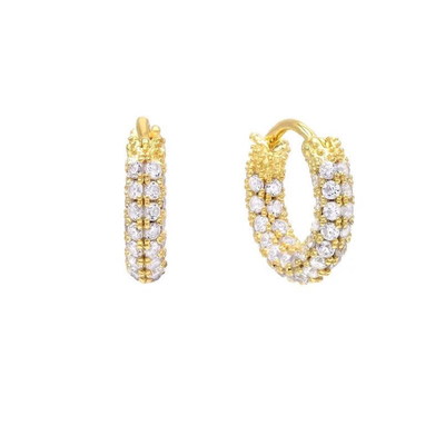 18K Oro cúbico Zirconio de aro de oreja ECO Amistoso 925 Sterling de plata de oreja