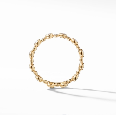 Clásicos Circón Eternidad Banda Oro Revestida Joyería US Tamaño 10 Anillo CZ claro