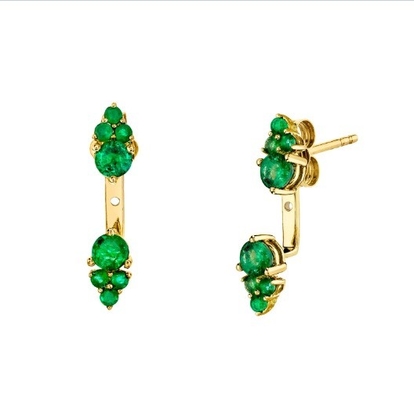 Cluster de zircón cúbico blanco Diamante de chaqueta de rodillo Aretes 925 18K Dorados