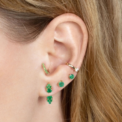 Cluster de zircón cúbico blanco Diamante de chaqueta de rodillo Aretes 925 18K Dorados