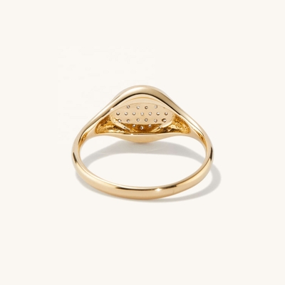 OEM ODM Hombres Anillo de sello de oro de oro 14K Anillo de oro de zircón de mujer personalizado