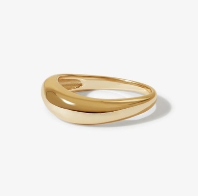 US5-US10 925 Anillos apilables de plata esterlina 18K Revestidos de oro