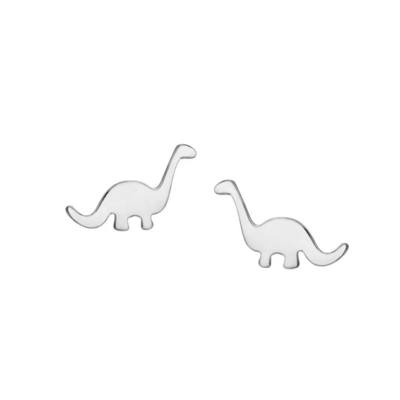 Los niños Dinosaurio de oro Revestido de auriculares 925 de plata esterlina Mini