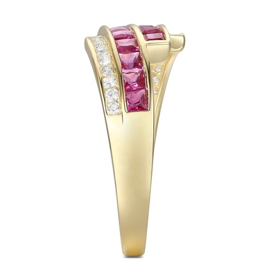 Anillos de Diamante de Rubí Esmeralda Para Mujeres Tamaño 6- Tamaño 10