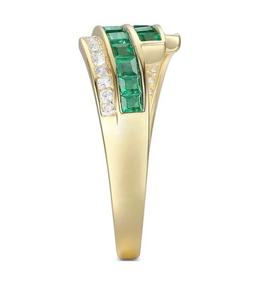 Anillos de Diamante de Rubí Esmeralda Para Mujeres Tamaño 6- Tamaño 10