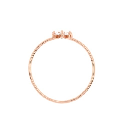 Elegante oro de 18 caratos Vermeil Cuatro piedras preciosas de topacio Flor 925 anillos de plata esterlina