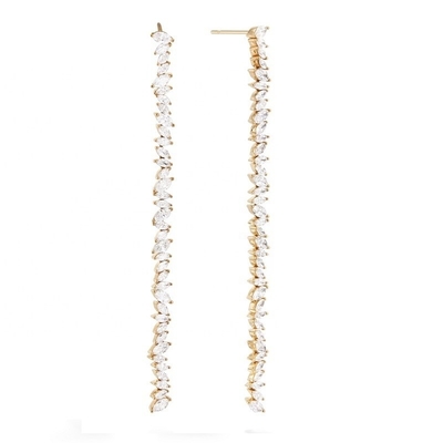 Joyería personalizada Otros aretes Tipo Largo Placado de Plata Aretes con Marqués CZ Piedra