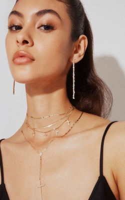 Joyería personalizada Otros aretes Tipo Largo Placado de Plata Aretes con Marqués CZ Piedra