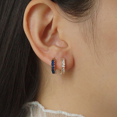 925 Princesa de plata esterlina verde CZ Diamante Los aretes para el aspecto contemporáneo de la mujer