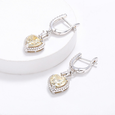 OEM Love Heart Diamante de los pendientes 925 de plata esterlina de los pendientes de amor del corazón