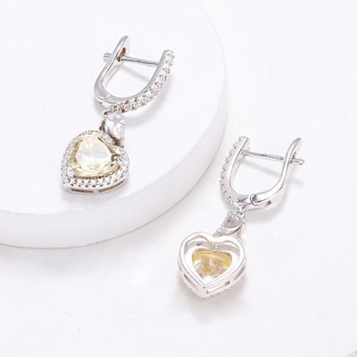 OEM Love Heart Diamante de los pendientes 925 de plata esterlina de los pendientes de amor del corazón
