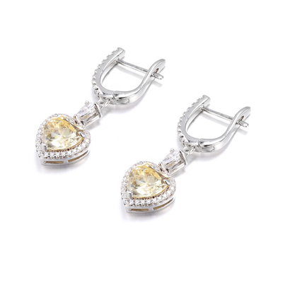 OEM Love Heart Diamante de los pendientes 925 de plata esterlina de los pendientes de amor del corazón