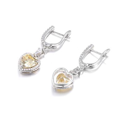 OEM Love Heart Diamante de los pendientes 925 de plata esterlina de los pendientes de amor del corazón