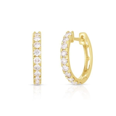 Tipo de joyería OREJOS 18K Revestido de oro CZ Sleeper Hoop para mujeres 925 de plata esterlina