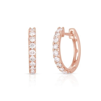 Tipo de joyería OREJOS 18K Revestido de oro CZ Sleeper Hoop para mujeres 925 de plata esterlina