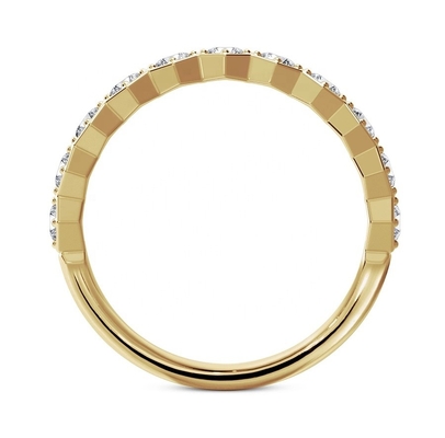 US5-US11 Anillo de bodas de panal de miel dorado 925 Sterling Silver