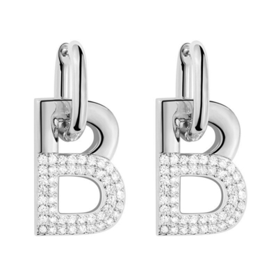 Accesorios para mujeres B Aretes de aro en latón con letra inicial personalizada y chapa de oro