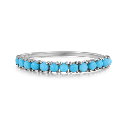 Joyería a medida Medio turquesa Revestida de oro Durable Delicado 925 Anillos de plata Moda
