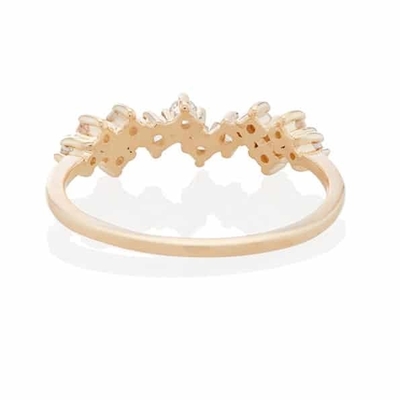 925 de plata esterlina joyería de punta de ajuste mini claros CZ anillos de banda para mujeres