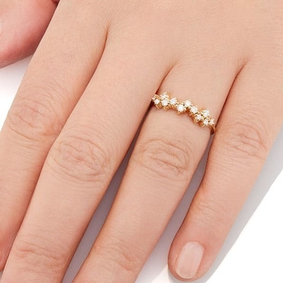 925 de plata esterlina joyería de punta de ajuste mini claros CZ anillos de banda para mujeres