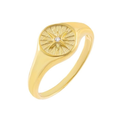 Anillo de sello de plata esterlina personalizado Anillos de sello de oro de 18K para mujeres