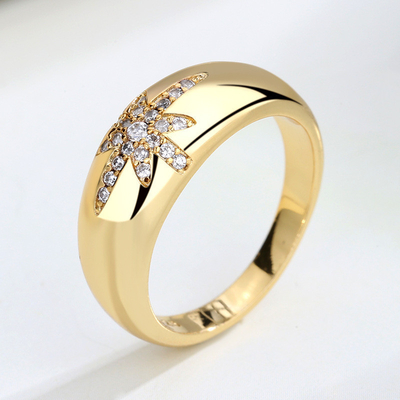 Unisex Alibaba-Compras en línea Anillos de banda Starburst Revestidos de oro en plata esterlina 925