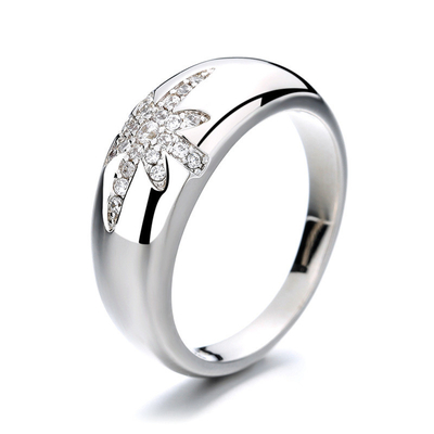 Unisex Alibaba-Compras en línea Anillos de banda Starburst Revestidos de oro en plata esterlina 925
