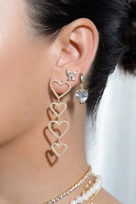Clásico estilo 925 de plata esterlina dorada cubicada de zirconia mariposa auriculares