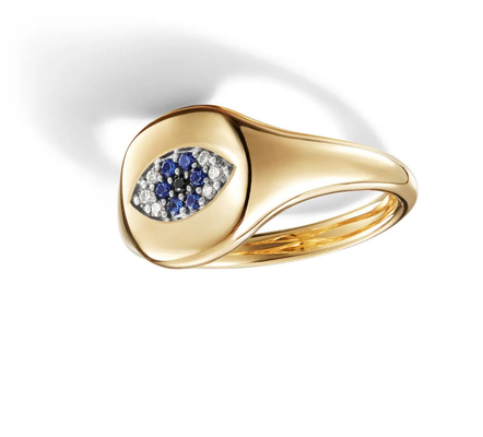 Coleccionables de cable brasileño Evil Eye Mini Pinky Ring 18K Oro Blanco CZ 925 Plata