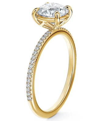 925 plata brasileña redonda blanco CZ Anillo de compromiso Joyería fina Accesorios