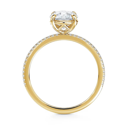 925 plata brasileña redonda blanco CZ Anillo de compromiso Joyería fina Accesorios