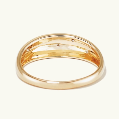 Anillos de la banda de la eternidad 18K de oro brasileño joyería estrella 925 de plata esterlina anillo femenino cúpula